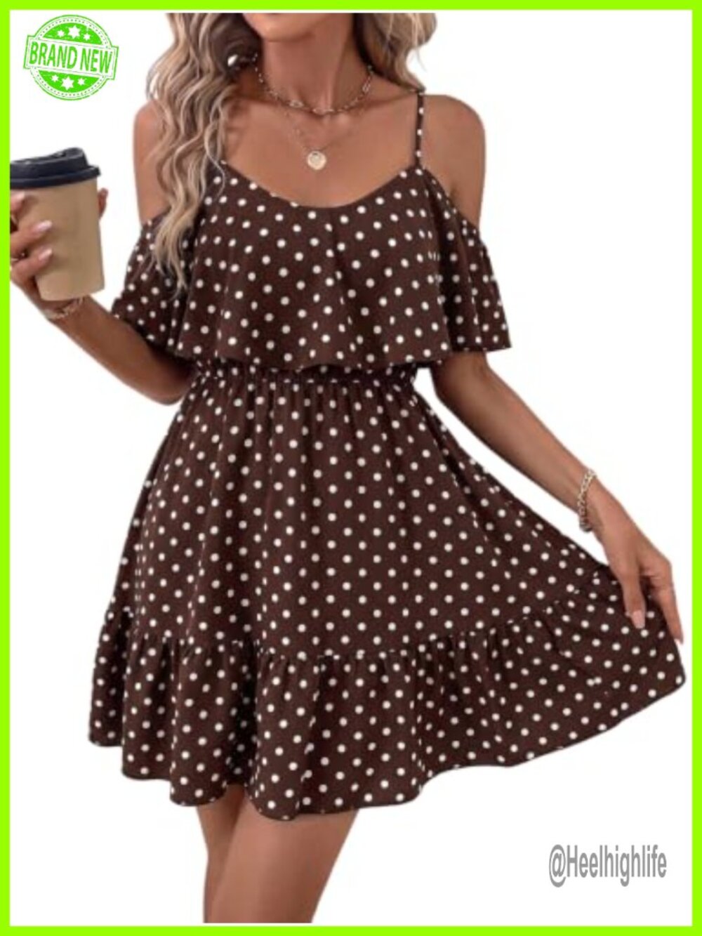 Women's Leopard Print Off Shoulder Ruffle Hem Short Mini Dress A-Line